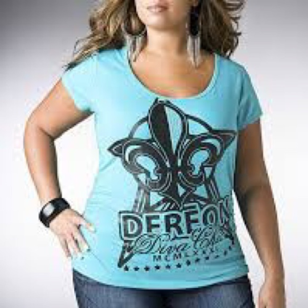 NEW Beyonce Dereon Logo Stone Luv Tee Sea Green 1X 14 16 PLUS SIZE Y2K
